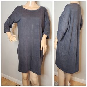Zadig & Voltaire Burnout grey croc lightweight semi sheer mini dress pockets L